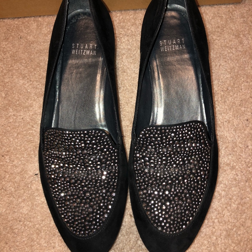 Stuart Weitzman rhinestone loafers